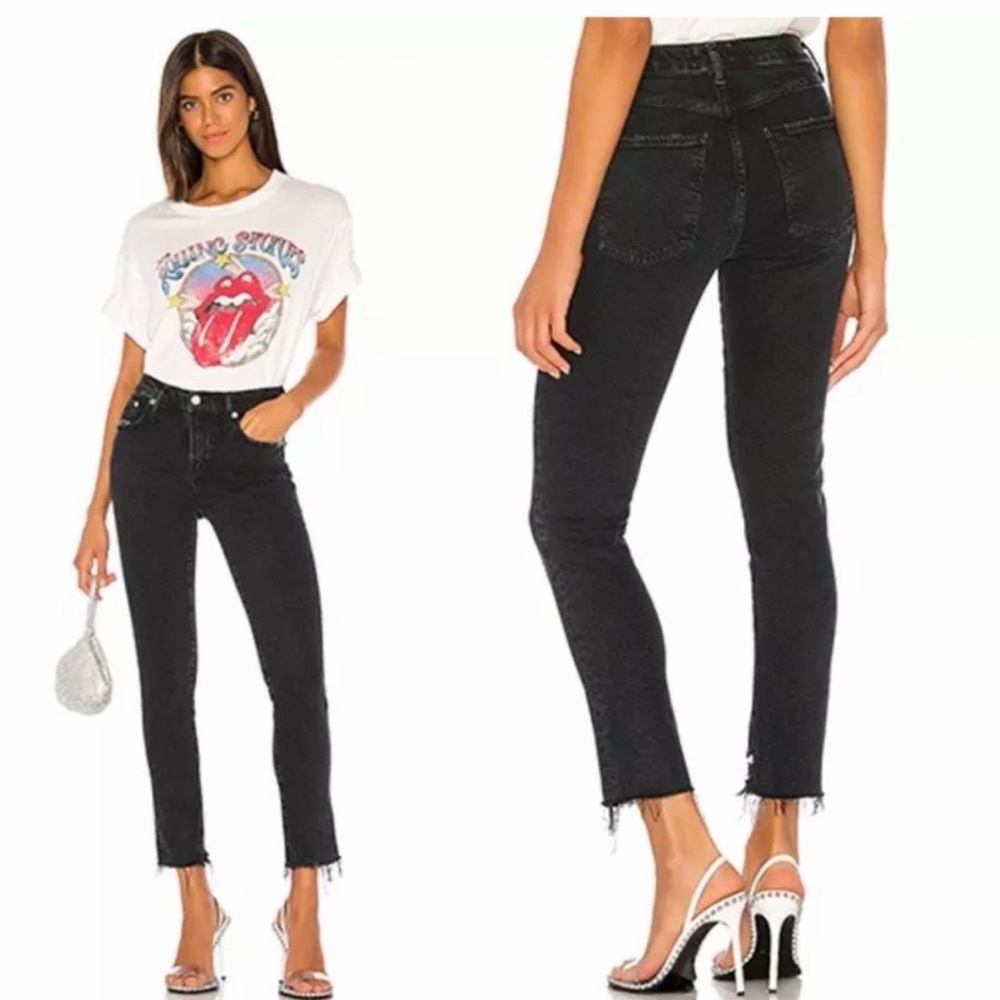 Agolde Mid Rise Toni Raw Hem Jeans